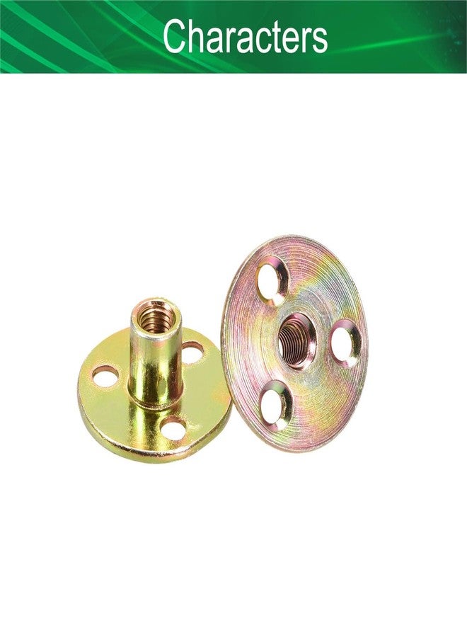 Yinpecly 3-Hole Tee Nut Carbon Steel T-Nuts Flange Insert Female Thread M8 x37x3mm for Furniture Legs Installation, Color Zinc 5Pcs - Image 3